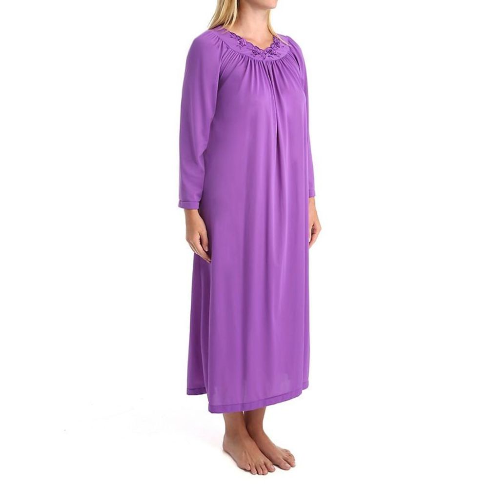 Shadowline Petals 53 Inch Long Sleeve Gown -  Purple  33280